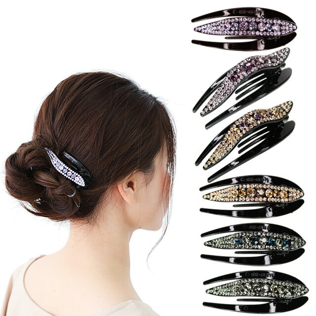 楽天美人髪KOEIDO　ヘアアクセサリー【お得なクーポン・ポイント配布中！】 美人髪 横型 サイドバンス クリップ コンパクトサイズシャープな柳葉のフォルムに7つの大きめのストーン☆キラキラ☆ラインストーンがゴージャス横型バンス 大きい BIG 使い勝手もいいので評判 特設ページ