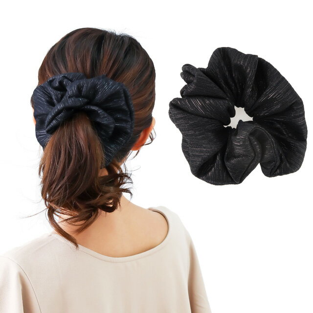 シルク シュシュ ビッグサイズ XL シルバー シルクシュシュ ヘアアクセ ヘアアレンジ まとめ髪 簡単 黒 ラメ ヘアゴム 髪ゴム シルク100% 跡がつかな...