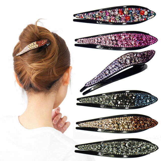 サイドバンス クリップ ストーン クリップ ヘアクリップ バンスクリップ まとめ髪 ヘアアレンジ 簡単 かわいい キラキラ エレガント ゴージャス 結婚式 卒業...