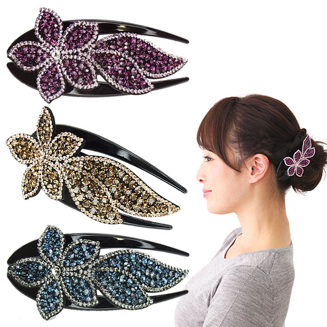 サイドバンス クリップ美しい一輪花 クリップ ヘアクリップ バンスクリップ まとめ髪 簡単 かわいい キラキラ エレガント ゴージャス 結婚式 卒業式 入学式 ...