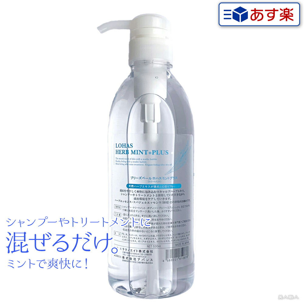 テクノエイト ブリーズベール ロハス ミントプラス 530ml 業務用｜クールアイテム ハーブ ミント エッセンス 爽快 シャンプー トリートメント ボディソープ ボディシャンプー 清涼感 メントール メンソール ハッカ スキャルプ ボディ techno-Eight テクノエイト株式会社