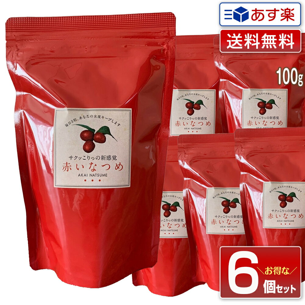 楽天美人職人【新鮮！毎週入荷】【 6個セット】赤いなつめ 内容量 100g｜マンジェリコン グランドフードホール 赤い なつめ ナツメ 赤いナツメ あかいなつめ 乾燥ナツメ なつめチップ なつめチップス なつめやし ミネラル カルシウム 棗 薬膳 漢方 ドライフルーツ 福袋