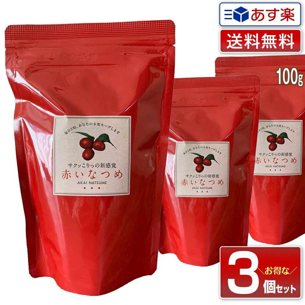 楽天美人職人【新鮮！毎週入荷】【 3個セット 】赤いなつめ 内容量 100g｜マンジェリコン グランドフードホール 赤い なつめ ナツメ 赤いナツメ あかいなつめ 乾燥ナツメ なつめチップ なつめチップス 棗 薬膳 漢方 ドライフルーツ 健康 健康食品 スナック 3個 鉄 真空 真空パック 福袋