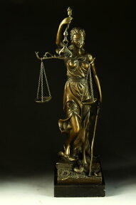 【送料無料】大型ブロンズ像　正義の女神　Houdon　39cm　インテリア　彫刻　銅像　インテリア家具　置物　彫刻　銅像　彫像　美術品フィギュア贈り物 プレゼント
