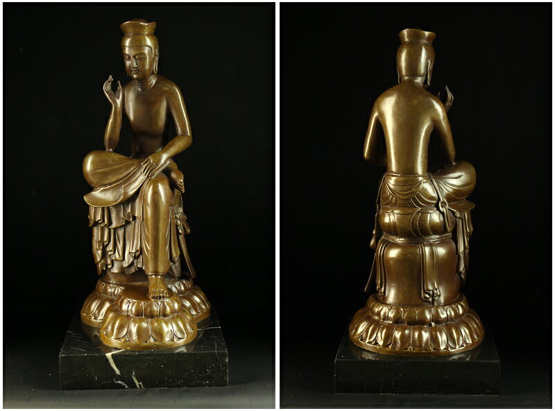 ブロンズ仏教美術弥勒菩薩半跏思惟像◇広隆寺の宝冠弥勒