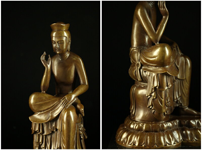 ブロンズ仏教美術弥勒菩薩半跏思惟像◇広隆寺の宝冠弥勒