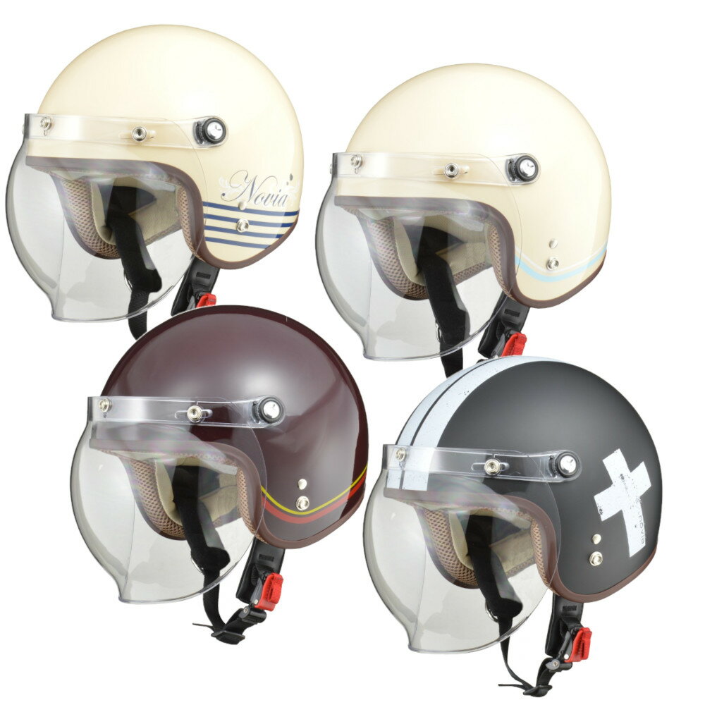 LEAD NOVIA ノービア レディーススモールジェットヘルメット バブルシールド付き SG/PSC規格