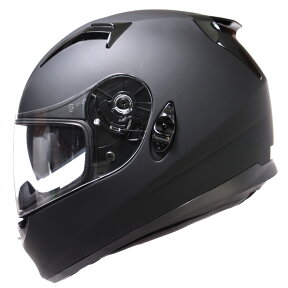 CREST ワンタッチインナーバイザー付きフルフェイスヘルメット SG/PSCマーク付き NINJA ニンジャ シングルカラー バイク用おしゃれ かっこいい クレスト マットブラック XL(61～62cm)