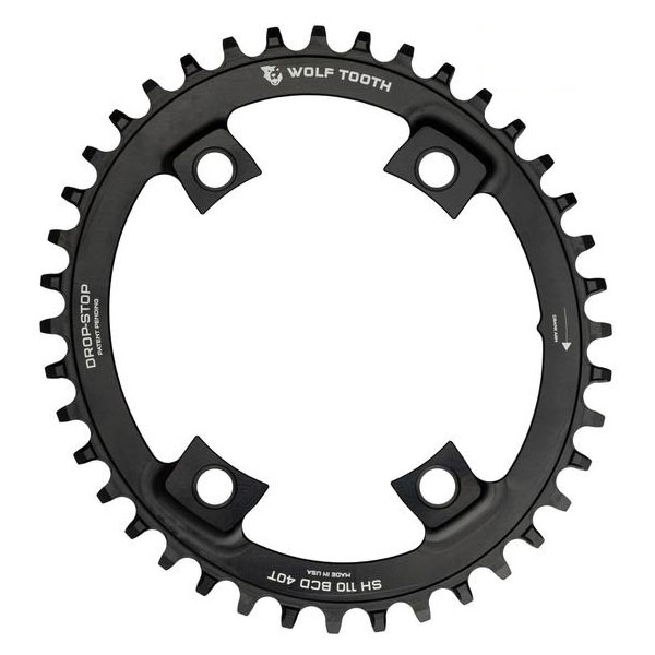 WOLF TOOTH եȥ Elliptical 110 BCD Chainring For Shimano 4 Bolt - 110x44T/46T