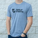 WOLF TOOTH EtgD[X Mens Strata Logo T-Shirt Heather Grey