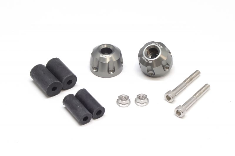 アルミバーエンド Φ33-L22.5 リボルバー ガンメタ ACTIVE（アクティブ）