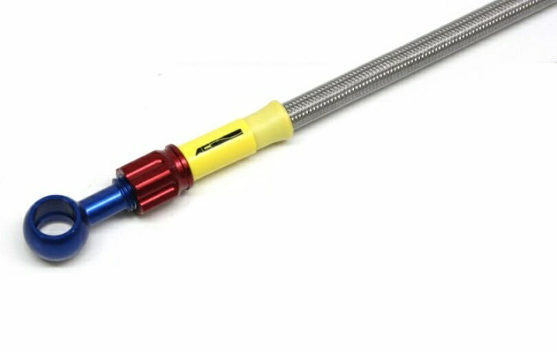 ADV150（ABS）20年 ブレーキホース フロント用 アルミ ブルー/レッド クリアホース ACパフォーマンスラ..