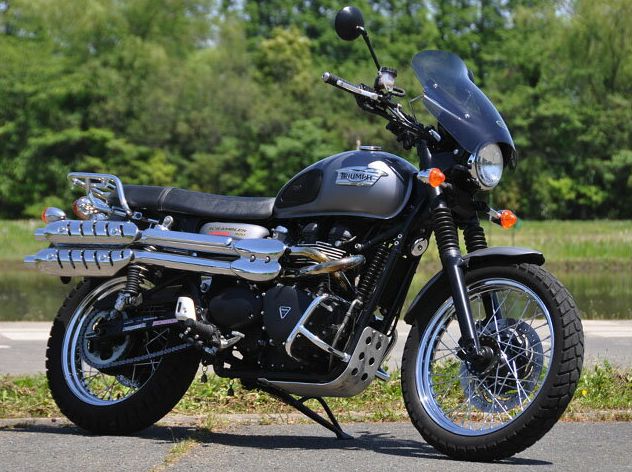 TRIUMPH Scrambler（08年〜） ガイラシールド Sタイプ クリアカラー CHIC DESIGN（シックデザイン）
