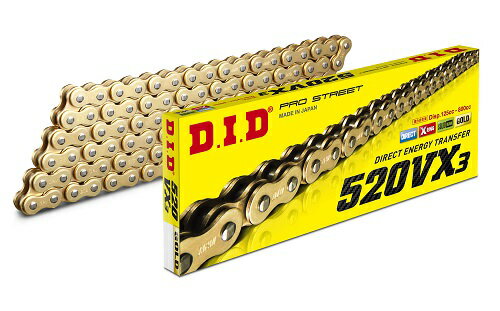 VXシリーズ 520VX3-108L FJ（クリップ） ゴールド色 シールチェーン DID（ダイドー）(2)