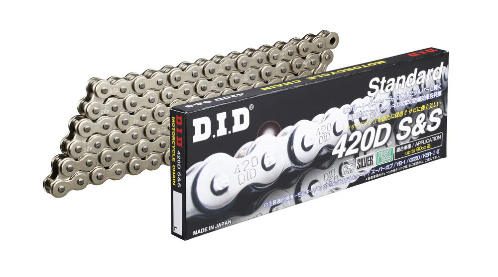 スタンダードシリーズ 420D-82L RJ（クリップ） シルバー色 ノンシールチェーン DID（ダイドー）(2)