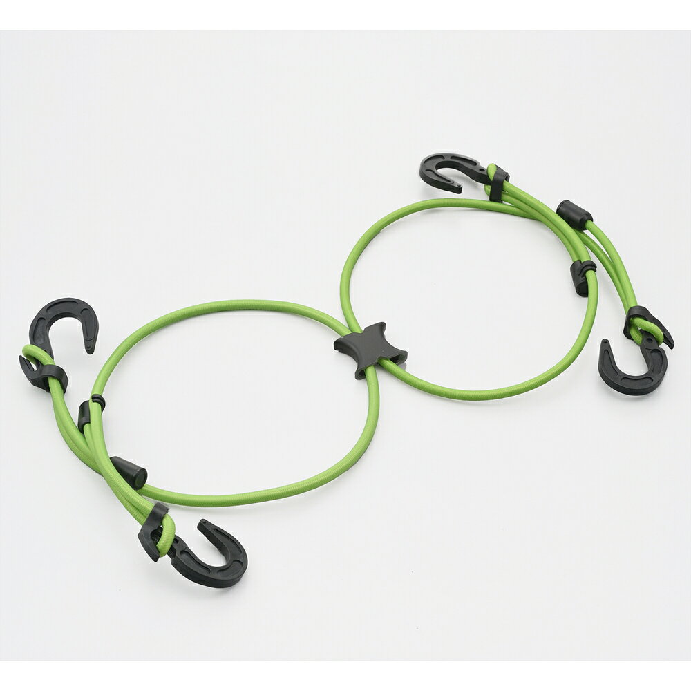 ストレッチコード＆フック エックス（1000mm×2） ライムグリーン DAYTONA（デイトナ）