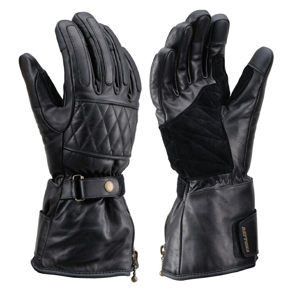 Winter Gloves - HBG-076 カウレザーロングウインターグローブ ブラック Lサイズ DAYTONA（デイトナ）