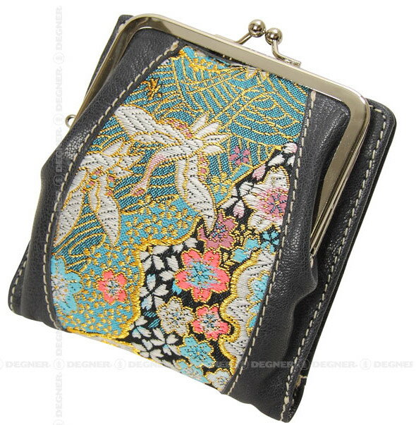 W-72K がま口ウォレット 京桜/濃紺 DEGNER（デグナー）