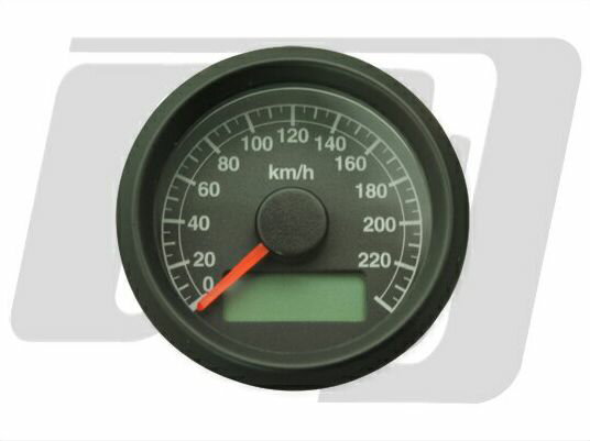 ビッグツイン（〜94年）、スポーツスター 機械式アジャスタブルスピードメーター 黒盤 黒ボディ GUTS C..