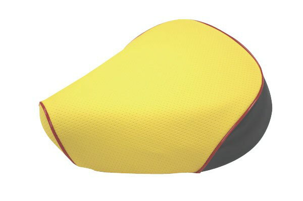 KYMCO スーナー100Z（2スト） 張替タイプ 国産シートカバー エンボスイエロー/赤パイピング GRONDEMENT（グロンドマン）