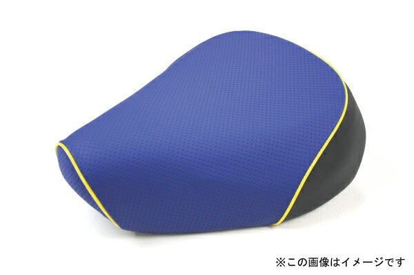 リード90（LEAD）HF05 被せタイプ 国産シートカバー エンボスブルー/黄色パイピング GRONDEMENT（グロンドマン）