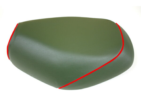 トゥデイ（TODAY）AF61 張替タイプ 国産シートカバー ダークグリーン/赤パイピング GRONDEMENT（グロンドマン）