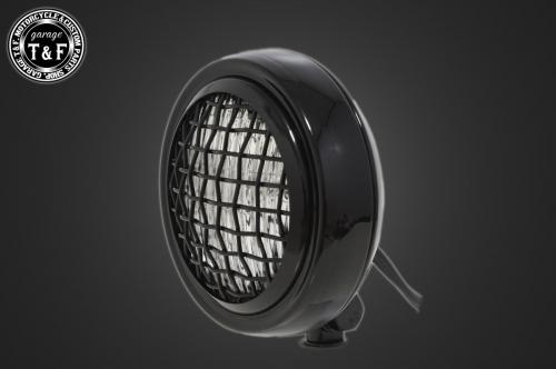 SR400 4インチ薄型ヘッドライト（ブラック）クリアーレンズ仕様+各種ステーSET ステーC ガレージT＆F