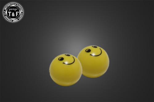 バルブキャップ（ニコニコボール/イエロー） ガレージT＆F