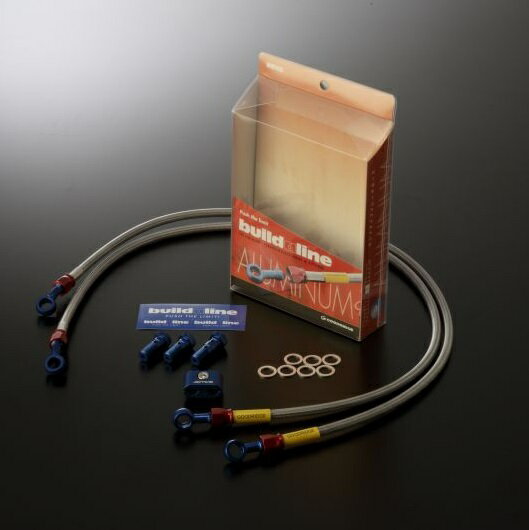 CB400SB（14年） ビルドアライン ボルトオンブレーキホースキット フロント用 T1-TYPE ブルー/レッド クリアホース GOODRIDGE（グッドリッジ）(2)