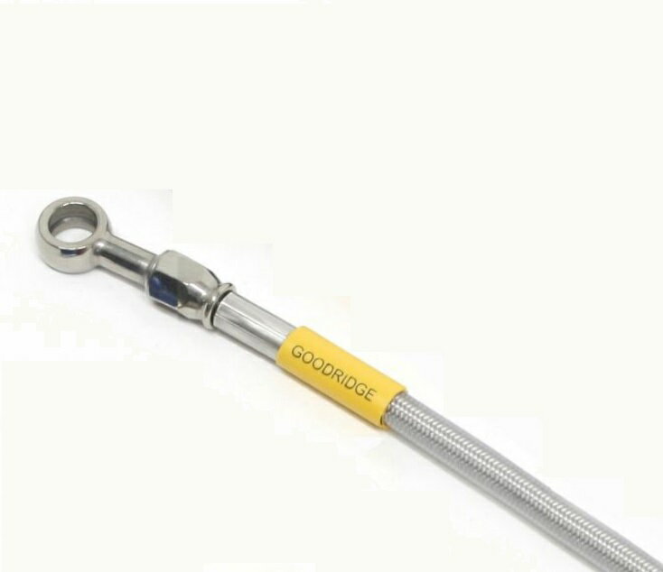 MT-09 TRACER（ABS）15〜17年 ビルドアライン ブレーキホース リア用 ステンレス （リア2本） クリアホース GOODRIDGE（グッドリッジ）