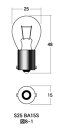 白熱電球 口金シングル球・マクラ球 12v- 21w S25 BA15S オレンジ 1個入り M＆H（マツシマ）