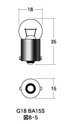 白熱電球 口金シングル球・マクラ球 12v- 21w G18 BA15S クリア 1個入り M＆H（マツシマ）