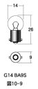 白熱電球 口金シングル球・マクラ球 12v- 10w G14 BA9S クリア 10個セット M&H(マツシマ)