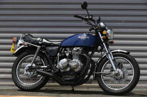 CB400FOUR 398/408 手曲げショート管マフラー 鉄フランジ ブラック エムテック中京（M-TEC中京）