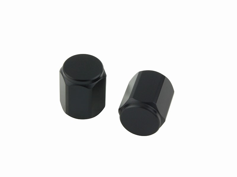 ヘックスエアーバルブキャップ プレーン ブラック POSH（ポッシュ）