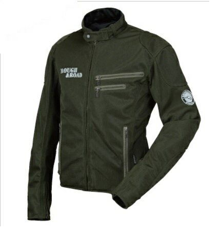 RR7308 ライディングZIPメッシュジャケットEM オリーブ Mサイズ ラフアンドロード（Rough＆Road）