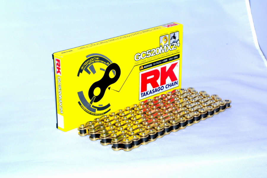 MXZ4オフロードレーシングシリーズ GC520-130 ノンシールチェーン ゴールドメッキ RK(2)