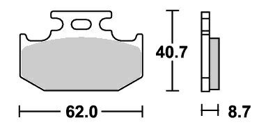 RMX250S（92～95年） レーシングオフロード（シンター）ブレーキパッド リア用 632RSI SBS（エスビーエス）