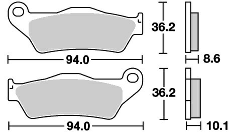 BMW R850GS（99年～） ストリートエクセル（シンター）ブレーキパッド リア用 742LS SBS（エスビーエス）