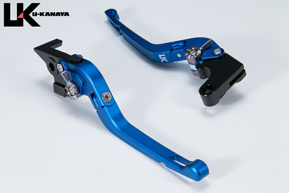 可倒式Rタイプ アルミビレットレバーセット ブルー（ツヤなし） U-KANAYA CBR400R/400X（22年）