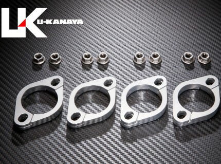 ゼファー1100（ZEPHYR） アルミ削り出しエキゾーストフランジ（シルバー）1台分 U-KANAYA