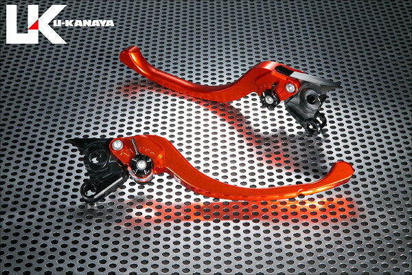 PS250 ツーリングタイプ アルミビレットレバーセット（オレンジ） U-KANAYA