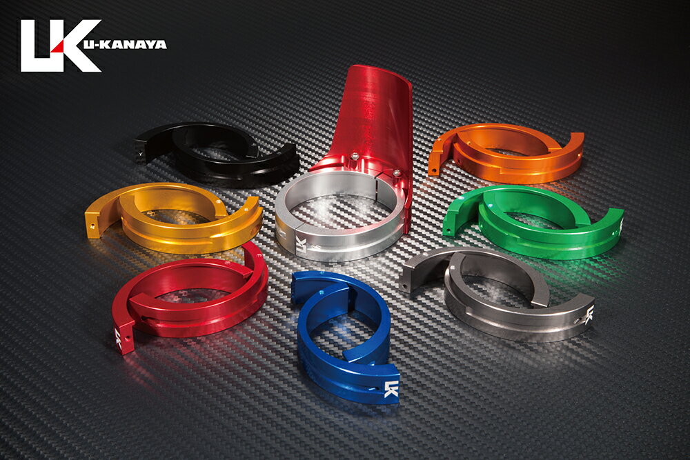 ブロス400（BROS） アルミビレットフロントフォークガード （レッド） U-KANAYA