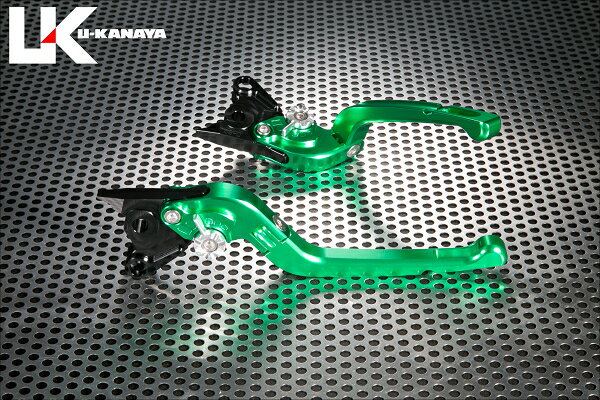 DUCATI MonsterS4R（モンスター）01～06年 可倒式Rタイプ アルミビレットレバーセット（グリーン） U-KANAYA