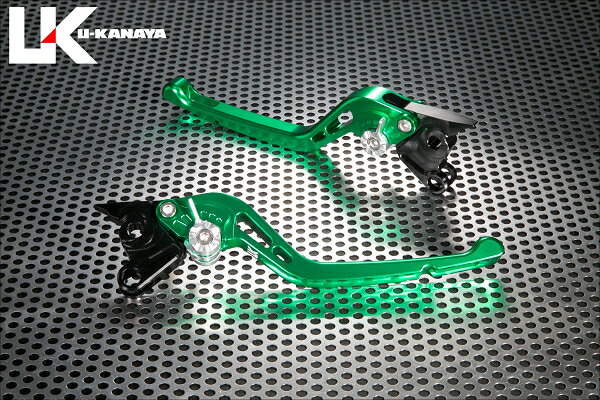 PS250 GPタイプ ロングアルミビレットレバーセット（グリーン） U-KANAYA