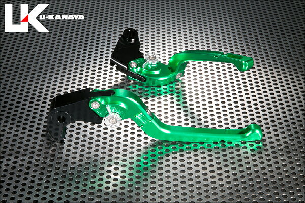 GSX-R600（11年～） 可倒式Rタイプ アルミビレットレバーセット（グリーン） U-KANAYA
