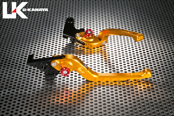 FZ1 FAZER（フェザー）01～05年 可倒式Rタイプ アルミビレットレバーセット（ゴールド） U-KANAYA