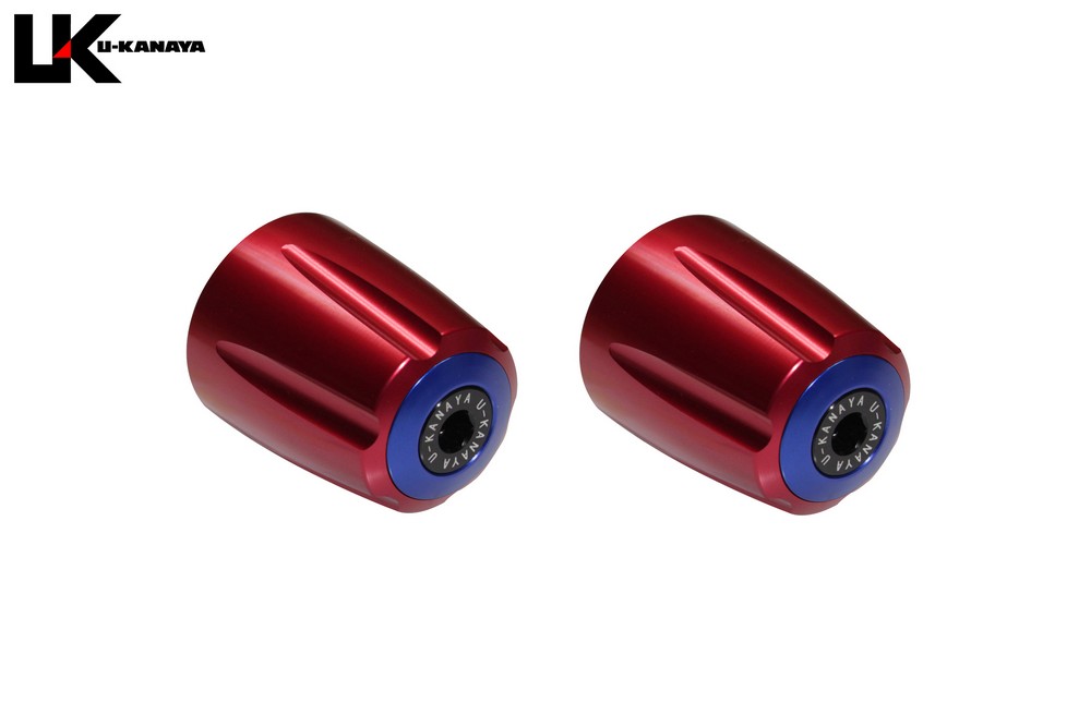CBR250RR（MC51） アルミビレットハンドルバーエンド グルーヴタイプ（レッド） U-KANAYA