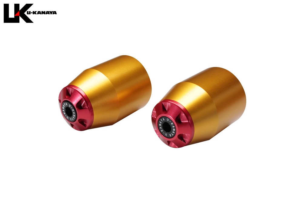 Ninja400R（ニンジャ） アルミビレットロングバーエンド ヘビーウェイトタイプ（ゴールド） U-KANAYA