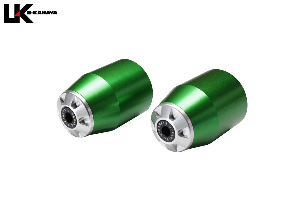 XMAX250 アルミビレットロングバーエンド ヘビーウェイトタイプ（グリーン） U-KANAYA